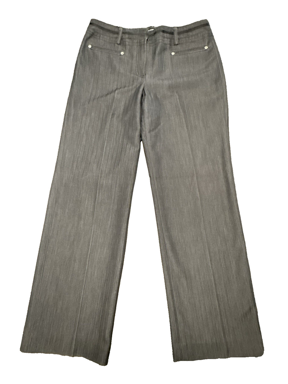 Larry Levine Petite 8P Womens Dress Pants Charcoal Gray Trousers slacks Career